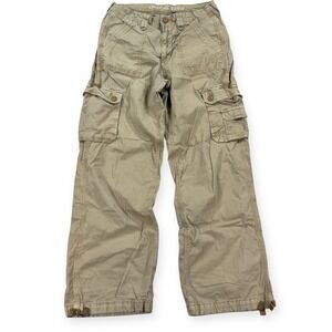 American Eagle Cargo Pants Women's 8 Tan Straight Leg Stretch Utility Hiking